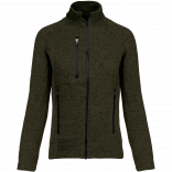 Veste zippée chinée femme K9107 - Dark Khaki Melange personnalisable - Vue de face