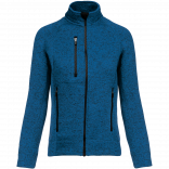 Veste zippée chinée femme K9107 - Light Royal Blue Melange personnalisable - Vue de face