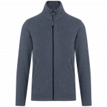 Veste micropolaire zippée homme K911 - French Navy Heather personnalisable - Vue de face
