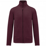 Veste micropolaire zippée homme K911 - Wine personnalisable - Vue de face