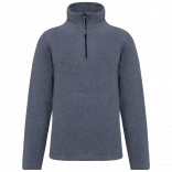 Enzo > Micropolaire col zippé homme K912 - French Navy Heather personnalisable - Vue de face