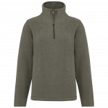 Enzo > Micropolaire col zippé homme K912 - Green Marble Heather personnalisable - Vue de face