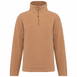 Enzo > Micropolaire col zippé homme K912 - Camel Heather personnalisable - Vue de face