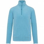 Enzo > Micropolaire col zippé homme K912 - Cloudy blue heather personnalisable - Vue de face