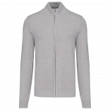 Cardigan zippé homme K961 - Grey Melange personnalisable - Vue de face