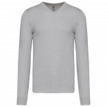 Pull col V homme K965 - Grey Melange personnalisable - Vue de face