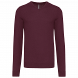 Pull col V homme K965 - Wine personnalisable - Vue de face