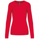 Pull col V femme K966 - Red personnalisable - Vue de face