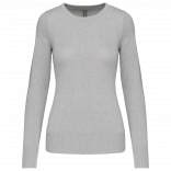 Pull col rond femme K968 - Grey Melange personnalisable - Vue de face