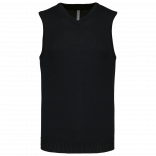 Pull col V sans manches K969 - Black personnalisable - Vue de face
