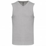 Pull col V sans manches K969 - Grey Melange personnalisable - Vue de face