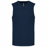 Pull col V sans manches K969 - Navy personnalisable - Vue de face