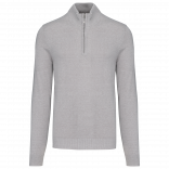 Pull 1/4 zip homme K970 - Grey Melange personnalisable - Vue de face