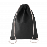 Sac à dos en coton avec cordelettes KI0125 - Black personnalisable - Vue de face