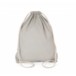 Sac à dos en coton avec cordelettes KI0125 - Snow Grey personnalisable - Vue de face