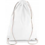 Sac à dos en coton avec cordelettes KI0125 - White personnalisable - Vue de face