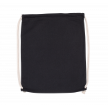 Sac à dos en coton bio avec cordelettes KI0139 - Black personnalisable - Vue de face