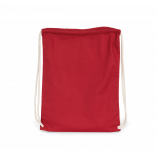 Sac à dos en coton bio avec cordelettes KI0139 - Hibiscus Red personnalisable - Vue de face