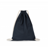 Sac à dos en coton bio avec cordelettes KI0139 - Navy Blue personnalisable - Vue de face