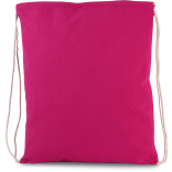 Petit sac à dos en coton bio avec cordelettes KI0147 - Magenta personnalisable - Vue de face