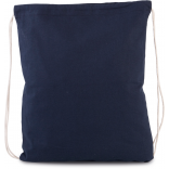 Petit sac à dos en coton bio avec cordelettes KI0147 - Navy personnalisable - Vue de face