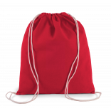 Petit sac à dos en coton bio avec cordelettes KI0147 - Hibiscus Red personnalisable - Vue de face