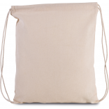 Petit sac à dos en coton bio avec cordelettes KI0147 - Natural personnalisable - Vue de face