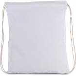 Petit sac à dos en coton bio avec cordelettes KI0147 - White personnalisable - Vue de face