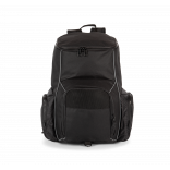 Sac à dos de sport recyclé avec porte-objets KI0176 - Black personnalisable - Vue de face