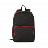Sac à dos avec fermetures éclair contrastée KI0181 - Black / Red personnalisable - Vue de face