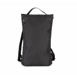 Sac à dos plat recyclé style urbain KI0183 - Black personnalisable - Vue de face