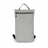 Sac à dos plat recyclé style urbain KI0183 - Snow Grey personnalisable - Vue de face