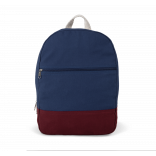 Sac à dos essentiel en coton KI0185 - Indigo / Wine personnalisable - Vue de face