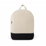 Sac à dos essentiel en coton KI0185 - Natural / Black personnalisable - Vue de face