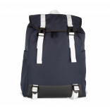 Sac à dos de sport casual KI0190 - Navy / Natural White personnalisable - Vue de face