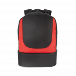 Sac à dos sports d'équipe à fond rigide KI0192 - Black / Red personnalisable - Vue de face