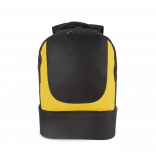 Sac à dos sports d'équipe à fond rigide KI0192 - Black / Yellow personnalisable - Vue de face