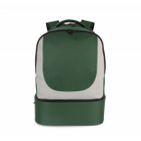 Sac à dos sports d'équipe à fond rigide KI0192 - Forest Green / Light Grey personnalisable - Vue de face