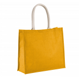 Sac de plage en jute KI0219 - Yellow personnalisable - Vue de face