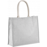 Sac de plage en jute KI0219 - Cool Grey personnalisable - Vue de face