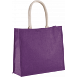Sac de plage en jute KI0219 - Plum Violet personnalisable - Vue de face