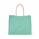 Sac de plage en jute KI0219 - Ice Mint personnalisable - Vue de face