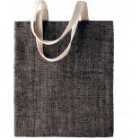 Sac en toile de jute teint 100% naturel KI0226 - Natural / Black personnalisable - Vue de face