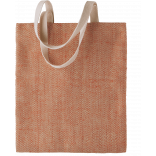 Sac en toile de jute teint 100% naturel KI0226 - Natural / Saffron personnalisable - Vue de face