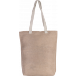 Sac shopping en juco KI0229 - Natural personnalisable - Vue de face