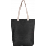 Sac shopping en juco KI0229 - Black personnalisable - Vue de face