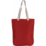 Sac shopping en juco KI0229 - Crimson Red personnalisable - Vue de face