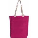 Sac shopping en juco KI0229 - Fuchsia personnalisable - Vue de face