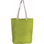 Sac shopping en juco KI0229 - Lime Green personnalisable - Vue de face