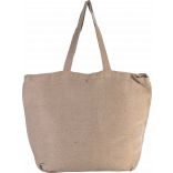 Grand sac en juco avec doublure intérieure KI0231 - Washed Natural personnalisable - Vue de face
